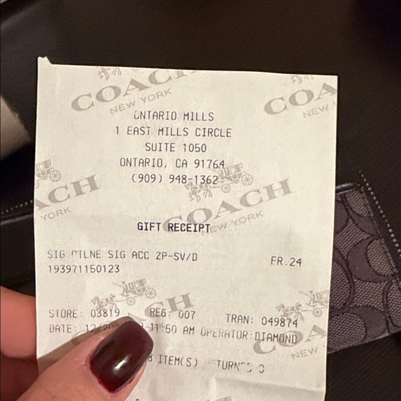 Coach Black and Gray Signature Zip Wallet - Picture 2 of 5